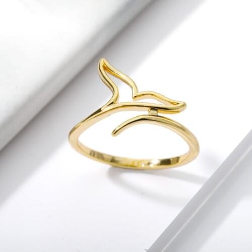 Stainless Steel Cute Tail Rings Fine Mermaids Ring for girls Boho Jewelry For Women Party Elegant Aesthetic Accessories Gift