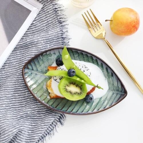 Nordic Creative Leaf Plate Leaf-shaped Dish Plate Household Dessert Plate Kitchen Supplies Home Table Decoration Accessories
