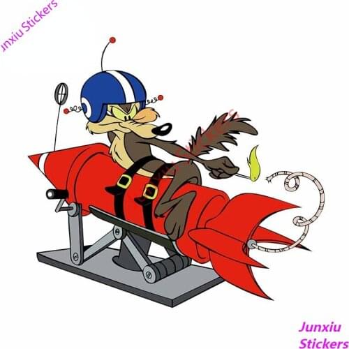 Cartoon Anime Car Sticker Styling FOR Wile E Coyote Rocket Vinyl Decal for Window Truck Camper Waterproof Accessories PVC13x12cm