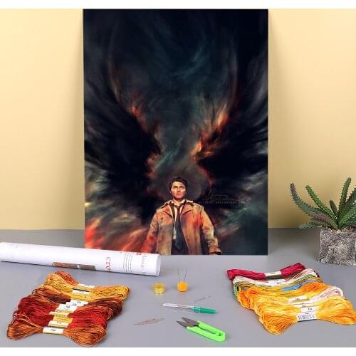 Doodles Printed 11CT Cross Stitch Embroidery Full Kit DMC Threads Sewing Knitting Needlework Hobby Counted Mulina Adults