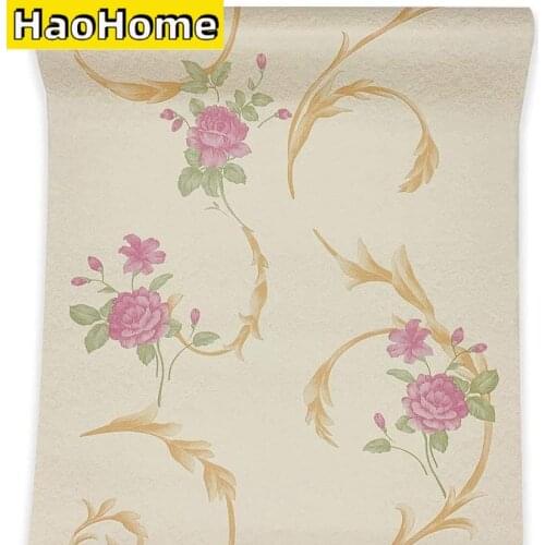 HaoHome Floral Wallpaper Peel and Stick Wallpaper Rose Floral Self-Adhesive Removable Contact Paper for Shelf Drawer Home Decor