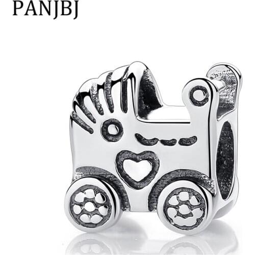 New 100% 925 Sterling Silver Bead Charm European Heart Baby Carriage Charms Fit Women Bracelets Necklace DIY Jewelry