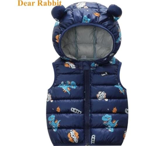 2020 new Baby winter Vest autumn Toddler Boy Cartoon gilet enfant Hooded waistcoat for Girls Kids Clothes Children Thin clothing