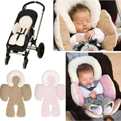 Newborn Baby Stroller Cushion car seat accessories Head Body Support Carriage thermal Pad Mat Dual Sided Use Safety Rattle