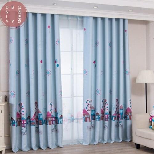 Modern Curtains for Living Dining Room Bedroom Cartoon Small House Childrens Bedroom Curtains Finished Product Customization