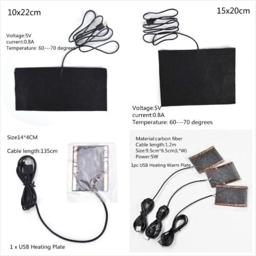 USB Charged Warm Paste Pads Waterproof Carbon Fiber Heating Pad Safe Portable Heating Warmer Pad For Shoes Gloves Pad Supplies