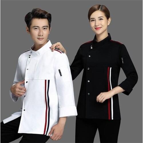 High-end autumn and winter long-sleeved chef clothes male/female restaurant hotel restaurant baking kitchen chef work clothes TB