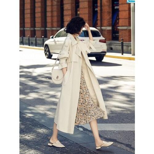 Windbreaker womens middle long British style 2021 spring autumn new loose high-end temperament small coat