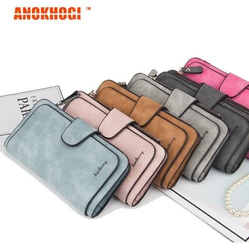 New Style Buckle Zipper Frosted leather Women Long Wallet Multi-card Fashion Wallets MB632