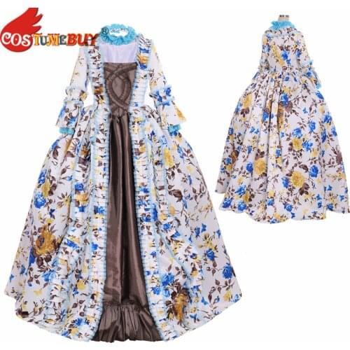 Costumebuy Tudor Marie Antoinette Rococo Ball Gown Antoinette Baroque Victorian Gothic Women Party Floral Dress CustomMade