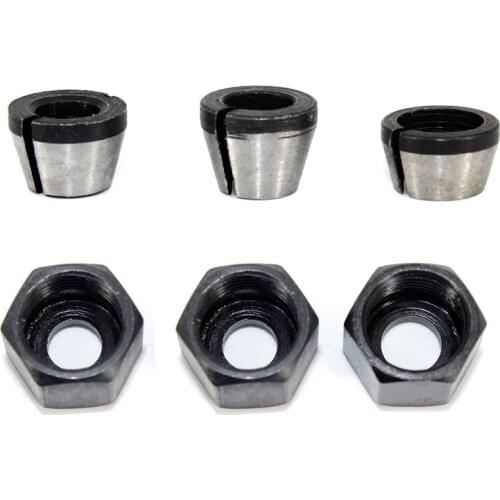 1pc/3pcs 6mm/6.35mm/8mm Collet Chuck Adapter Engraving Trimming Machine Electric Router Bit