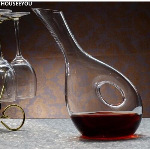 1000ml Glass Wine Decanter Lead Free Tilted Snail Shaped Wine Container Aerator Wine Dispenser Carafe Bartender Barware Tools