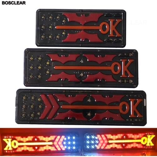 2PC 24V LED Rear Stop Tail Ligths Waterproof Heavry Truck Trailer Rear Strobe Flowing Turn Signal Ambient Lamp Car Accessories