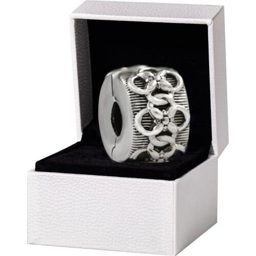 2021 New Spring Charm 925 Sterling Silver Flower Pattern Clip Charms Bead Fit Beads Bracelets Necklaces DIY For Women Jewelry