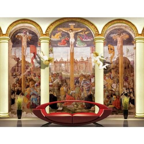 Custom 3d mural, European Rome column Christian figure painting papel de parede, living room sofa TV wall bedroom wallpaper