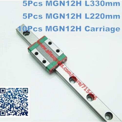 3D printer kitsMR12 12mm MGN12 330mm 220mm MGN12H carriage linear rail slide for X Y Z Axies
