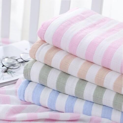 4 Layer Gauze Bamboo Cotton Baby Blanket Muslin Baby Swaddle Blanket Infant Stroller Blanket Baby Quilt 110x120cm