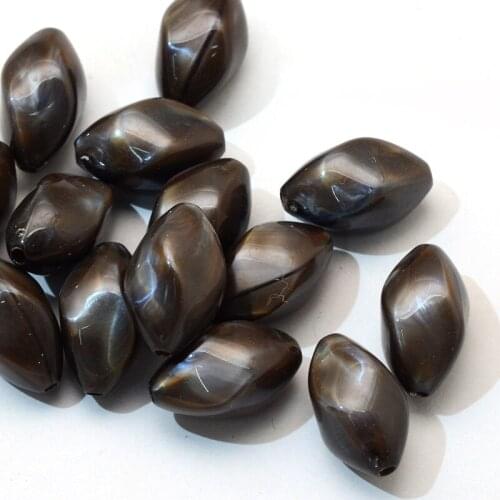 500g Pearlized Acrylic Beads Twist Rice Beads Coffee FireBrick For DIY Jewelry Making Necklaces Bracelets Handicrafts Supplies