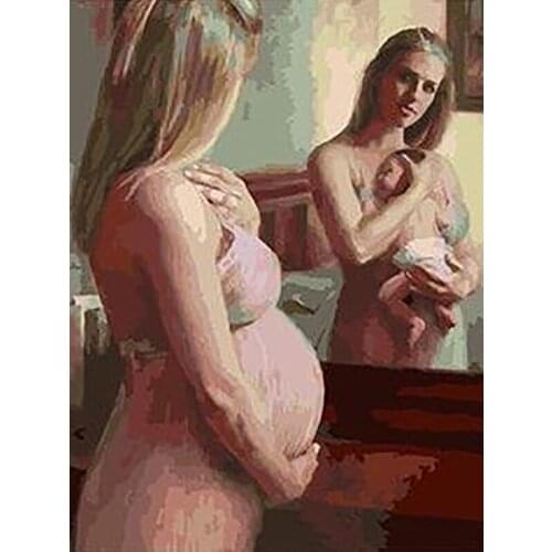 100% Full 5D Diy Daimond Painting "Pregnant Mom" 3D Diamond Painting Round Rhinestone Diamant Painting Embroidery People