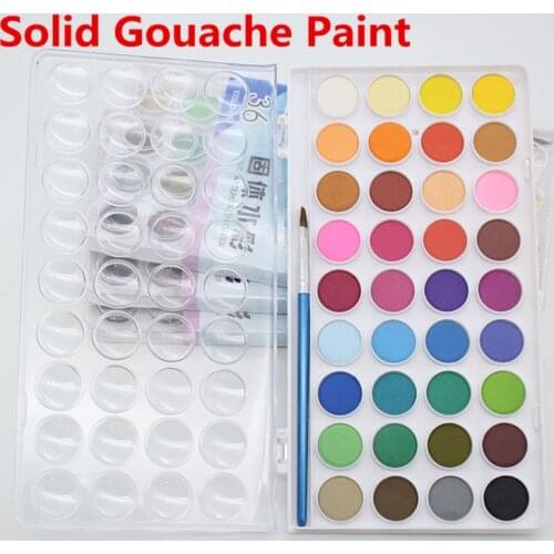 36 colors Solid gouache paint with colors water color paint art supplies in case for kids painting utensils Painting Materials