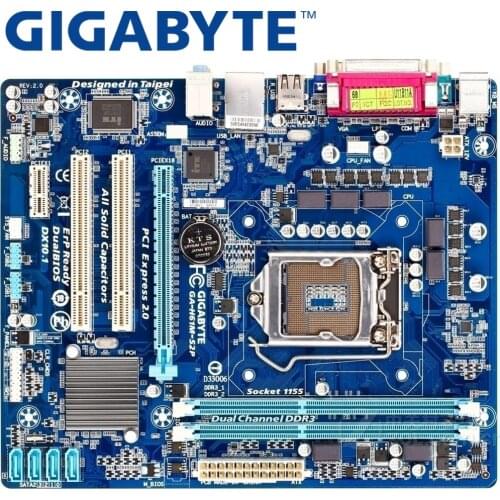 GIGABYTE GA-H61M-S2P Desktop Motherboard H61 Socket LGA 1155 i3 i5 i7 DDR3 16G uATX UEFI BIOS Original H61M-S2P Used Mainboard