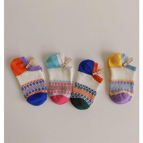 Children Invisible Socks With Print Kids Toddler Girls Boy Summer Cotton Cute Short Kawaii Ankle Socks Baby Accessories Fashion