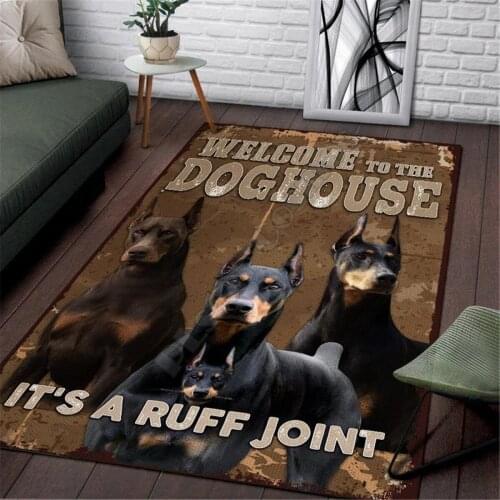 Doberman Dog Area Rug 3D Printed Rug Floor Mat Rug Non-slip Mat Dining Room Living Room Soft Bedroom Carpet 01