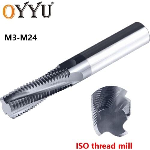 OYYU 1pcs Thread Milling Cutter Tungsten Solid Carbide Metric Full Tooth M3 M4 M5 M6 M8 M20 End Mills Threading Router Bit