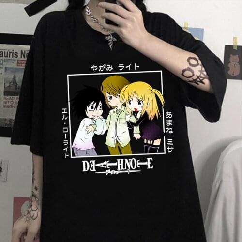 DEATH NOTE Cosplay Funny Misa Amane Yagami Light L.Lawliet T-Shirt Men Women Manga T Shirt Short Sleeve Tops Tees