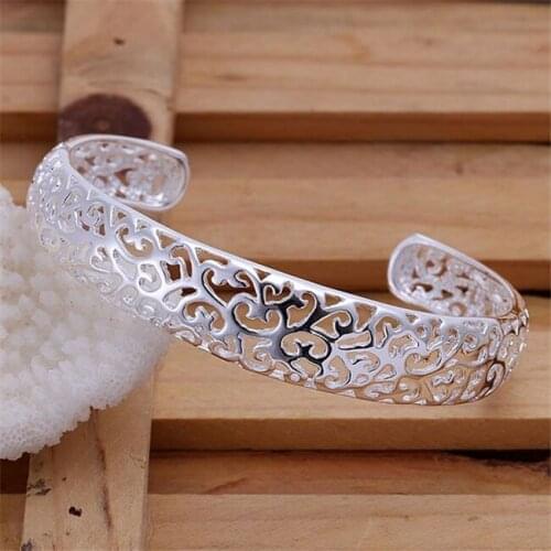 Hot Sale 925 Sterling Silver Finger Rings 925 Silver Fashion Jewelry Small Hollow Bangle /aswajkda Awzajoga