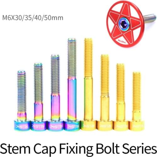Titanium Alloy Bicycle Headset Cap Fixing Bolts M6x30/35/40/50mm MTB Stem Screw