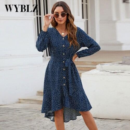 Summer Elegant Casual Midi Dresses for Women Street Fashion Irregular Single Breasted V-nevck Dress Sexy European And American