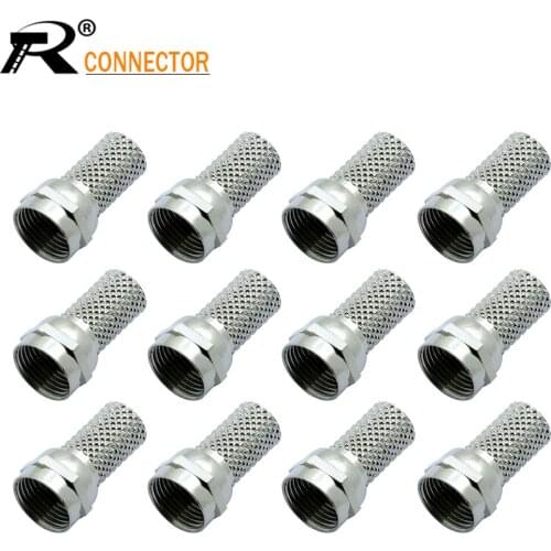 Copper Twist On RG6 RG59 F Type Screw On Type Connector Plugs Connector For TV Satellite Antenna Coax Cable 12/50/100pcs