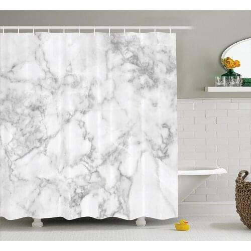 Marble Shower Curtain Nature Granite with Cloudy Spotted Trace Effects Marble Artistic Image Waterproof Polyester Bath Curtains