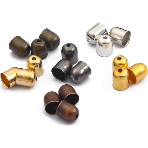 3 4 5 7 8 10mm Leather Cords Bracelets Buckle Finding End Tip Tassel Caps Crimp End Beads Caps For DIY Jewelry Making Supplies