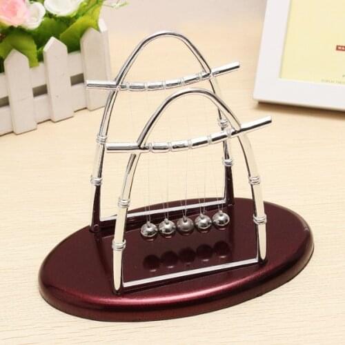Arc-shaped Newtons Cradle Balance Ball Science Puzzle Fun Desk Toy