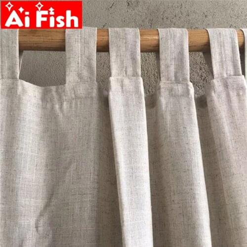 Natural Original Hemp Sling Living Room Curtain Finished White Nordic Thickened Half Opaque Bedroom Cortinas Fabric MY010 #4
