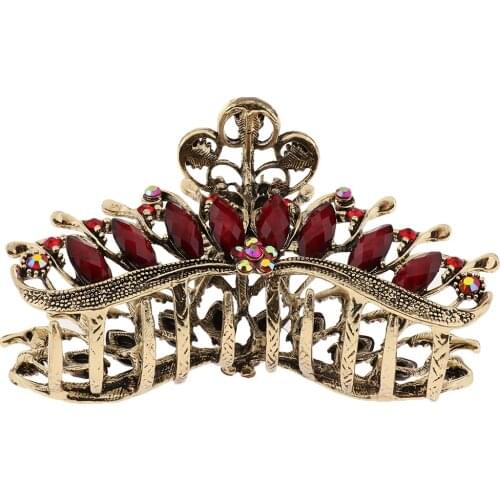 New Style Multi-color Rhinestone Crystals Metal Alloy Flower Hair Claws Clips Pins Fashion Barrette Hair Accessories