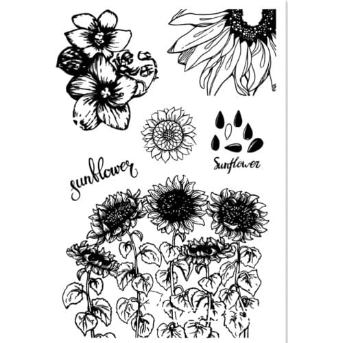 PANFELOU 11*16cm sunflowers Transparent Silicone Rubber Clear Stamps cartoon for Scrapbooking/DIY Easter wedding album