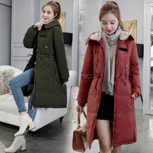 2019 Sale Polyester Zipper Slim Winter New Long Mianfu Thickening Easy Even Cap. Suit-dress Loose Coat Cotton-padded Clothes