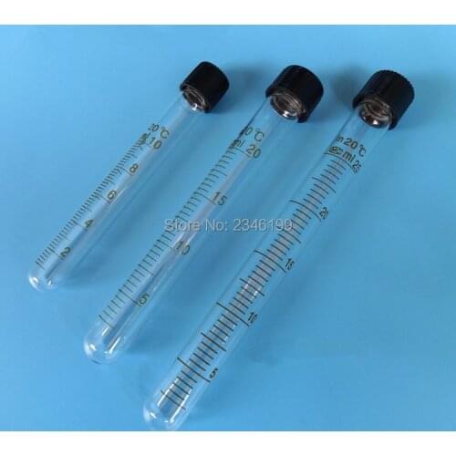 50pcs Clear Glass Bottle Centrifuge Test Tube With Scale Cap Lab Supplies High temperature Pressure For Experiments