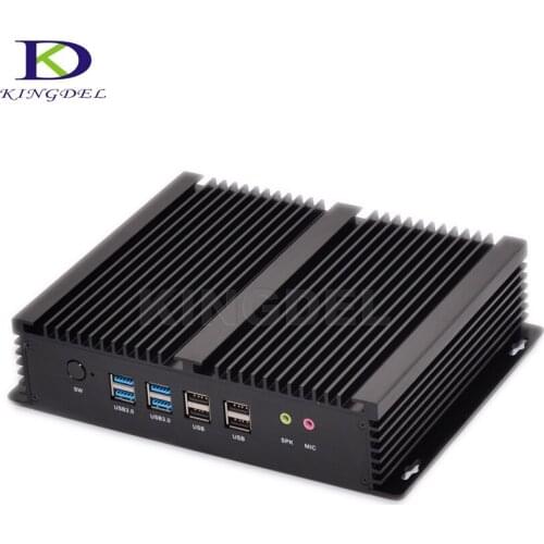 Industrial PC Fanless Mini Computer Core i7 4500U i3 4010U Rugged ITX Case Embedded 2*LAN HDMI 6*COM Barebone Tiny PC Windows10