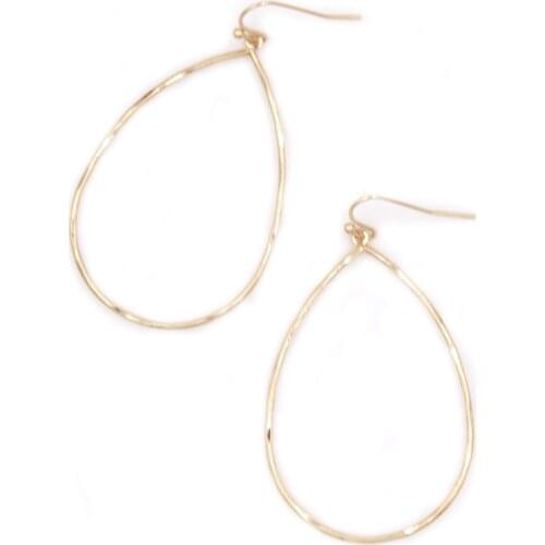 New Simple Wave Pattern Rectangle Hollow Out Circle Tears Drop Earrings For Women