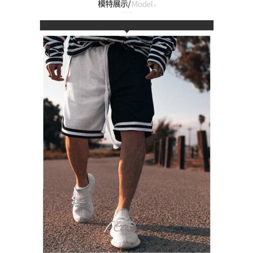 European And American New Trend Hip-Hop Sports Shorts Mens Outdoor Quick-Drying Running Mesh Tooling Five-Point Pants
