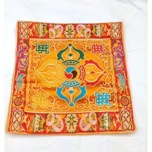 Tibetan Buddhism Instrument Vajra Bell CH'U Silk Mat