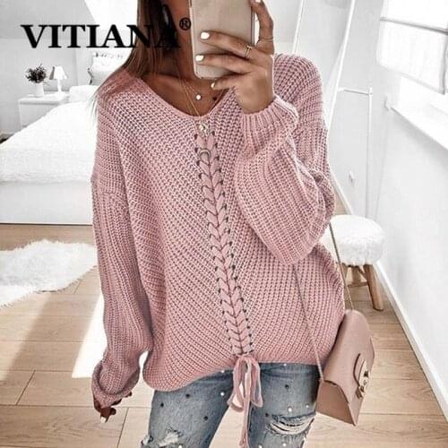 Женские пуловеры с V-образным вырезом VITIANA China At AliExpress