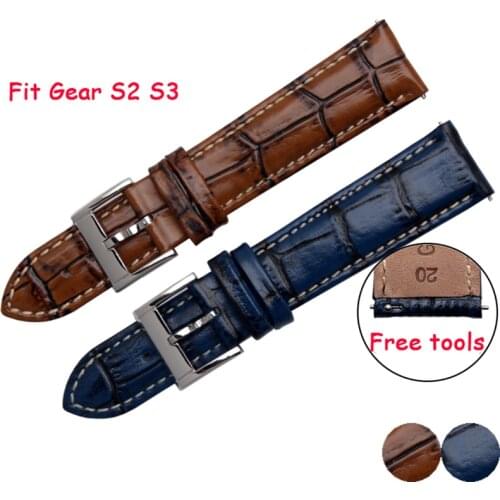 Hight Quality Genuine Leather Watch bands For Samsung Gear S2 S3 Classic/Forntier 22mm Replacement Smart Wristband