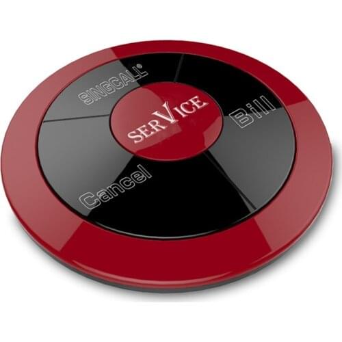 SINGCALL Service Calling ,Multi-Buttons with 3 Options, Service, Bill, Cancel, Three Keys Calling Restaurant Pager APE330 Red