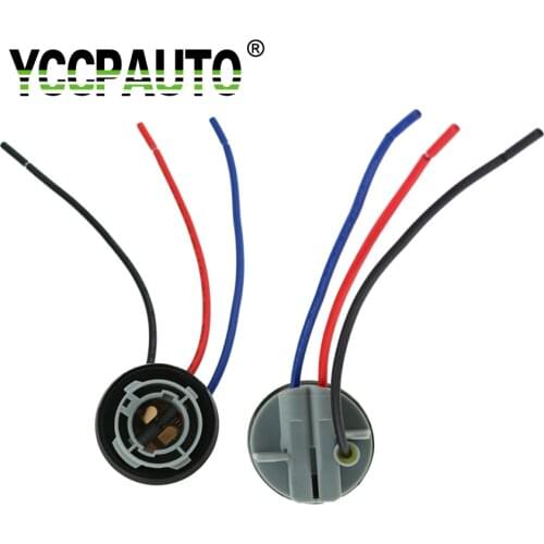 YCCPAUTO 2Pcs 1157 Bulb Socket BAY15D Lamp Holder P21/5W Adapter Base Connector For Brake light Plastic Car Accessories