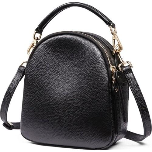 Messenger Bag Womens Summer Genuine Leather + Pu Material Handbag Shell Shoulder Bag Women